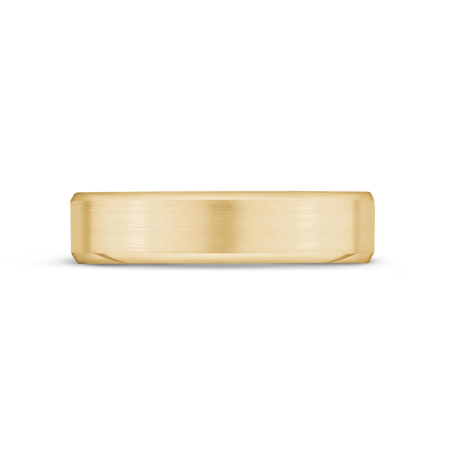 5mm 14K Gold Brushed Flat Beveled Edge Wedding Band - G.W Bands