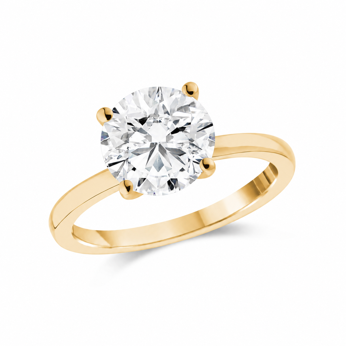 2.00ct Lab-Grown Round Diamond Solitaire Engagement Ring - G.W Bands