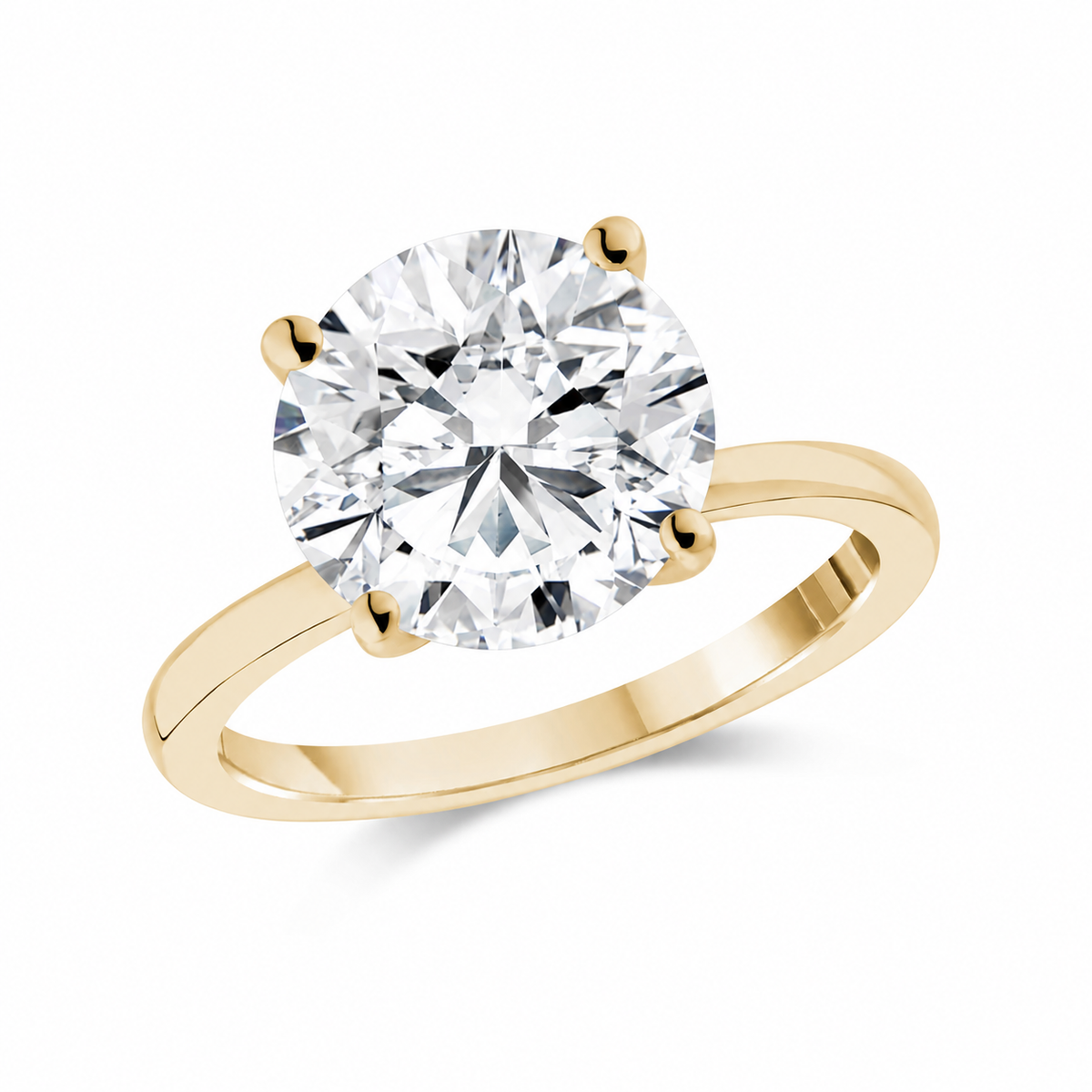 3.00ct Lab-Grown Round Diamond Solitaire Engagement Ring - G.W Bands