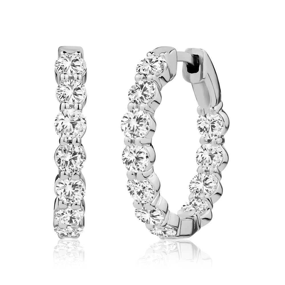20mm Lab-Grown Diamond Inside Out Hoop Earrings - G.W Bands
