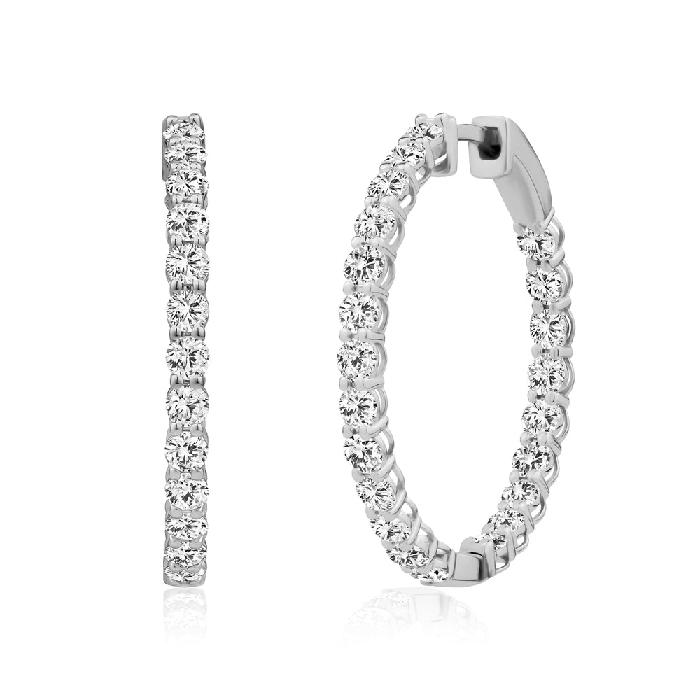 25mm Lab-Grown Diamond Inside Out Hoop Earrings - G.W Bands