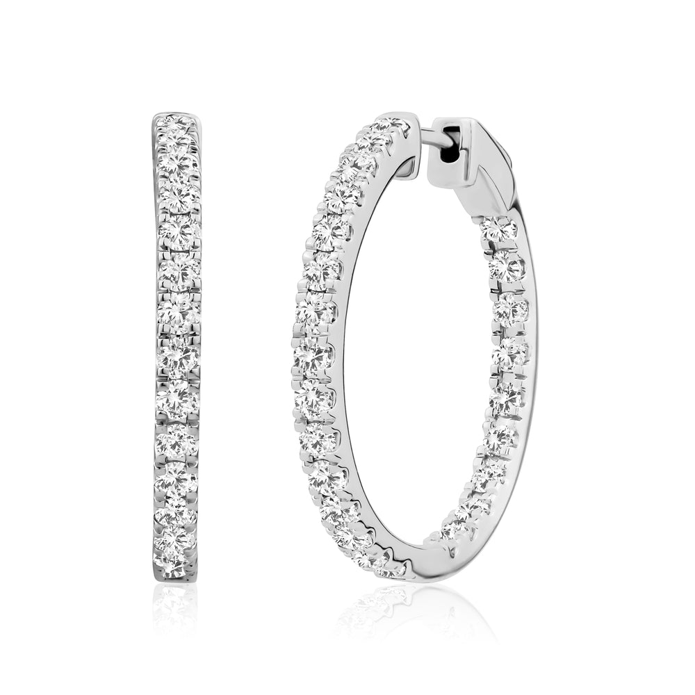 27mm Lab-Grown Diamond Inside Out Hoop Earrings - G.W Bands