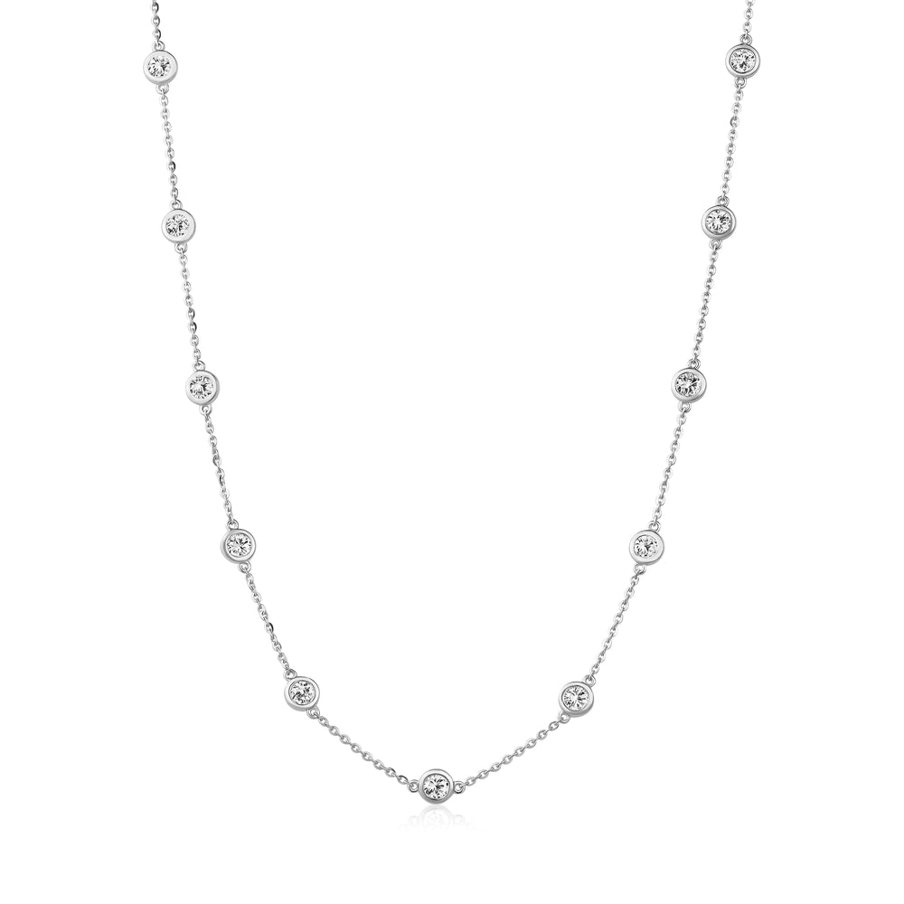3.4mm Lab-Grown Diamond Station Necklace - G.W Bands
