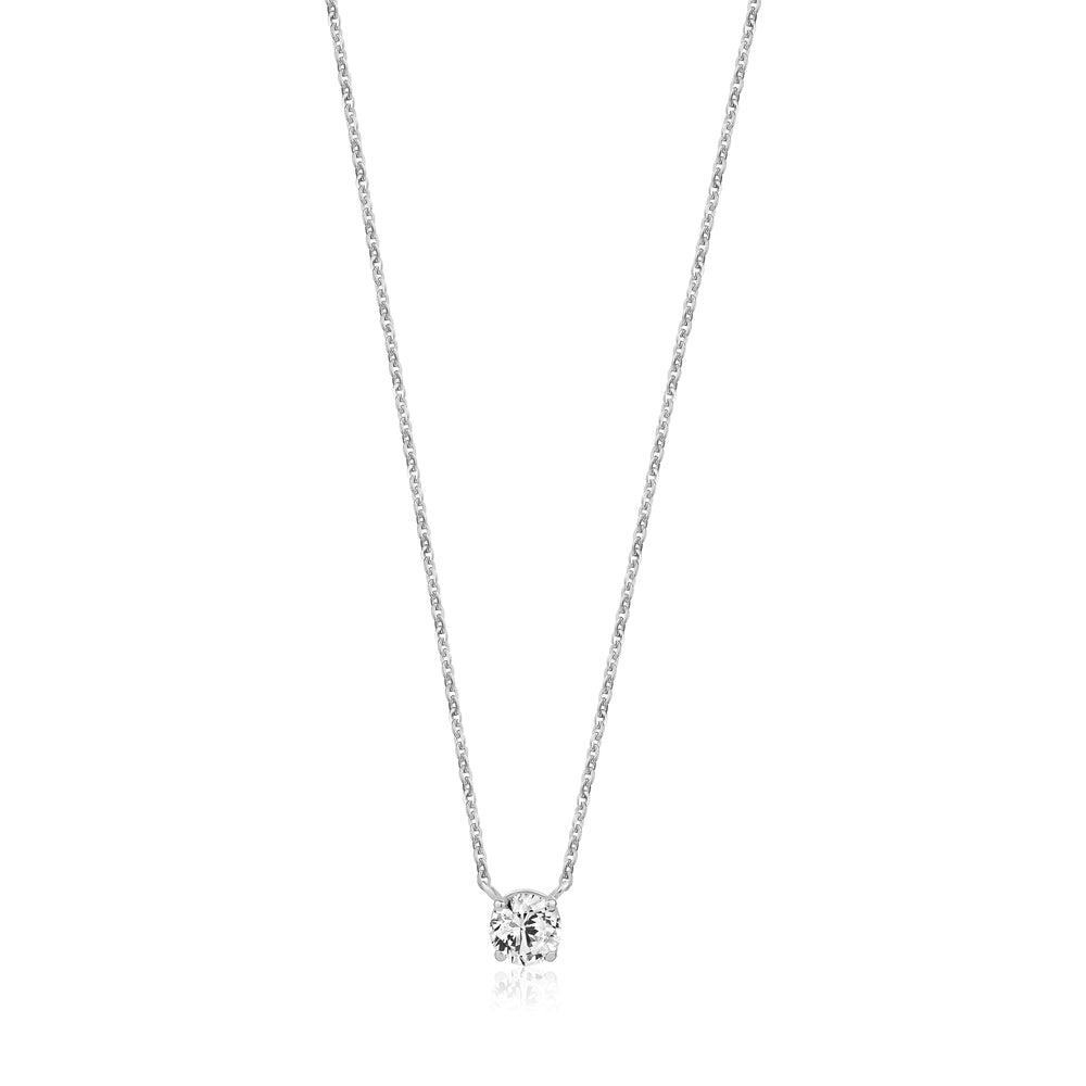 6.5mm Lab-Grown Solitaire Diamond Pendant Necklace - G.W Bands