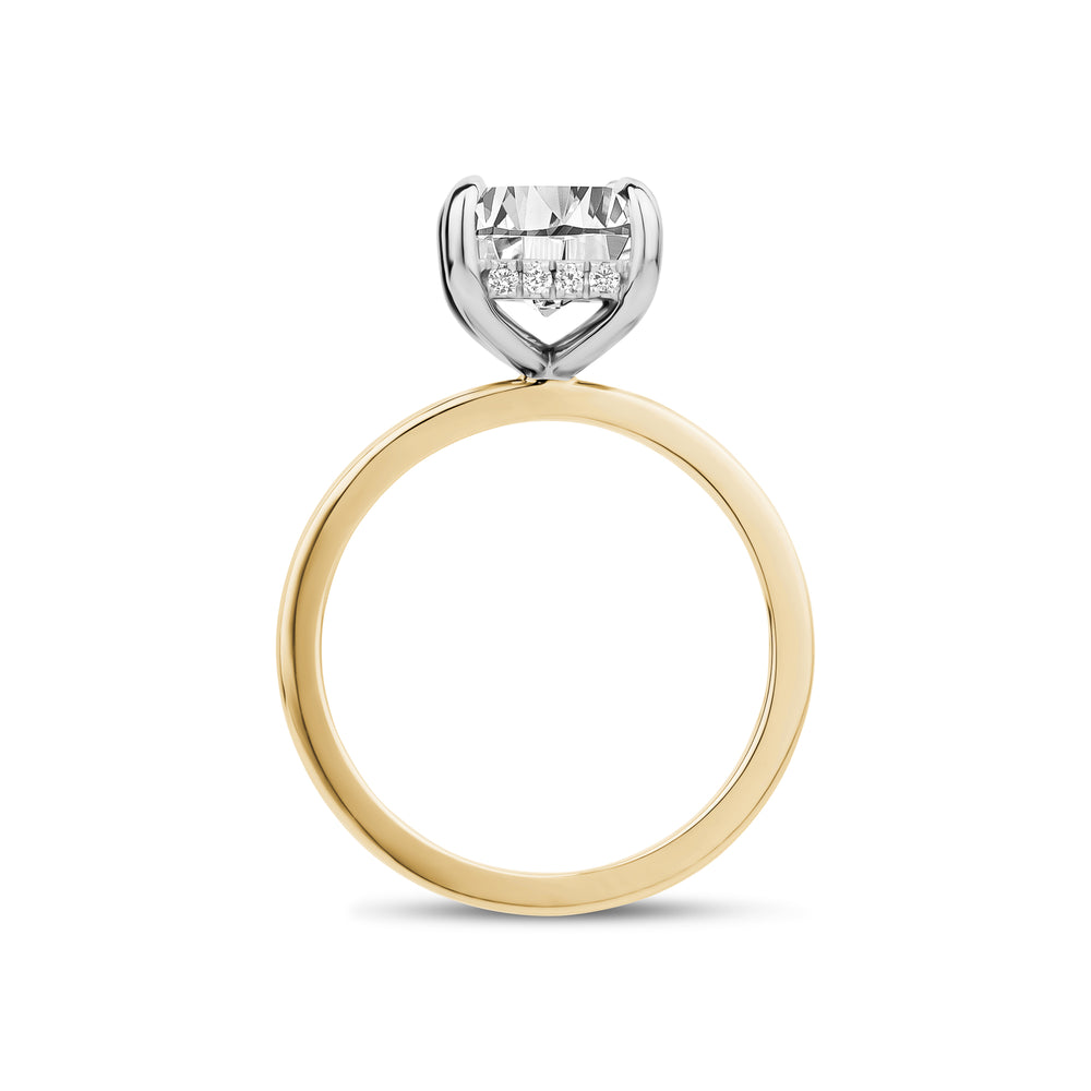 3.00ct Lab-Grown Radiant Diamond Solitaire Engagement Ring - G.W Bands