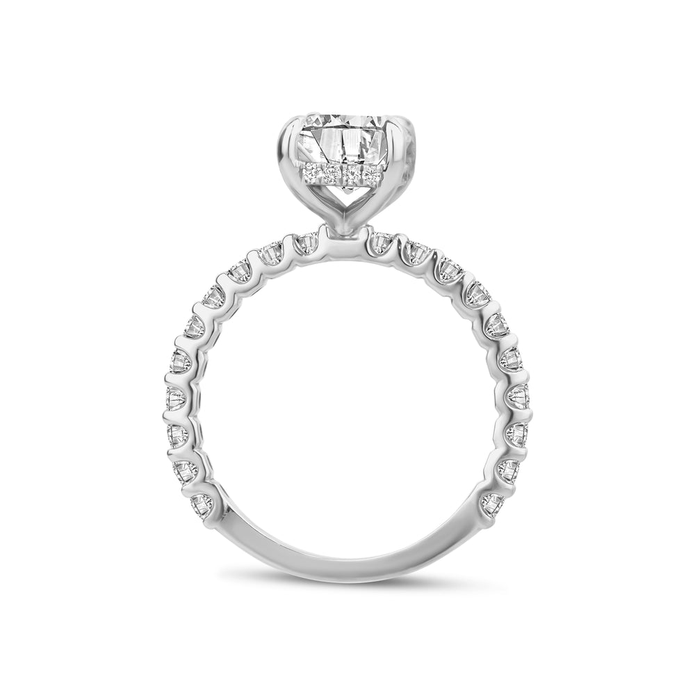 2.00ct Radiant Lab-Grown Diamond Pavé Engagement Ring - G.W Bands