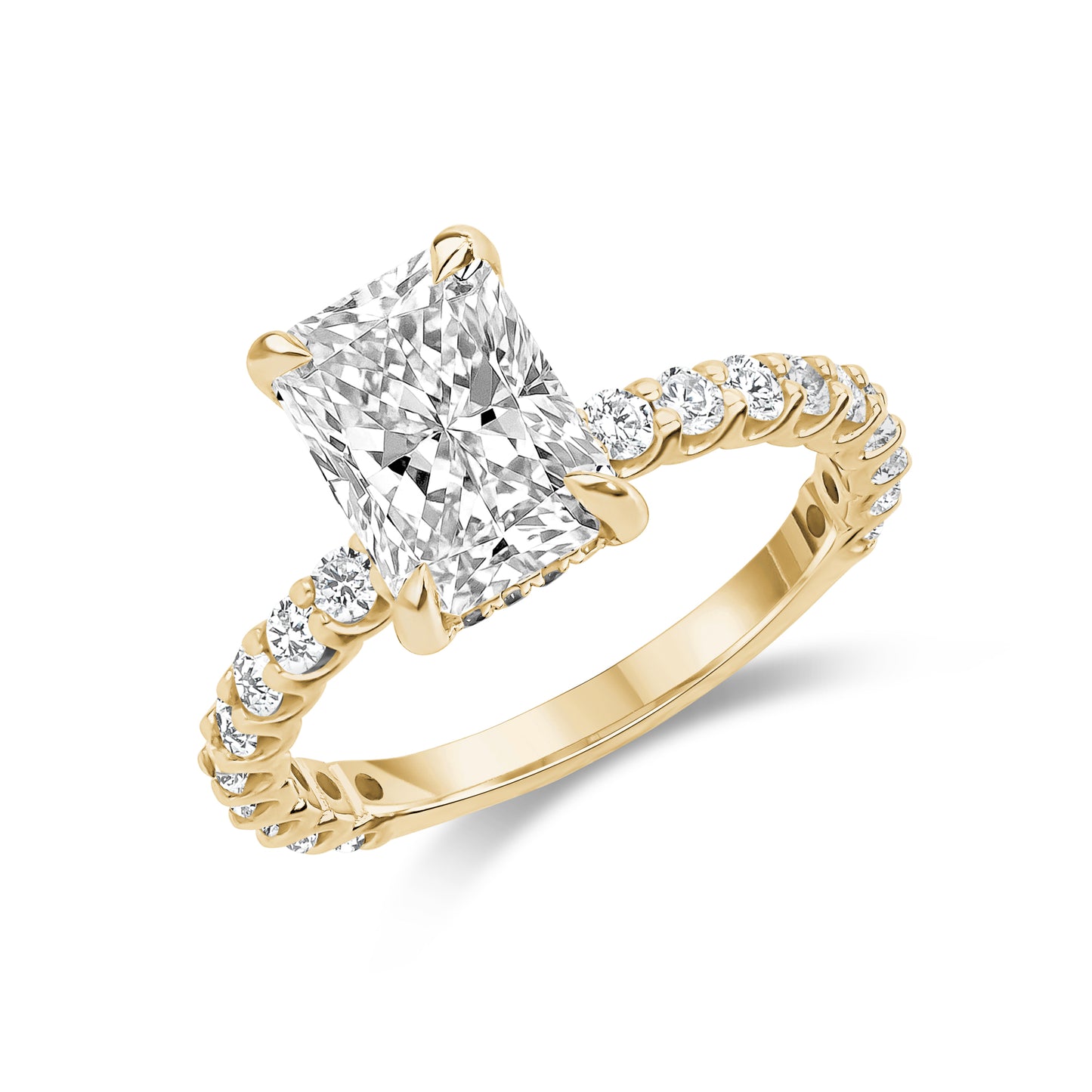 
                  
                    2.00ct Radiant Lab-Grown Diamond Pavé Engagement Ring - G.W Bands
                  
                