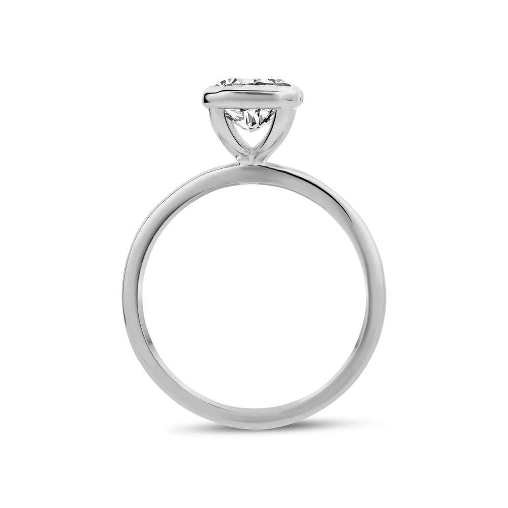 14K Gold Bezel Set Emerald Diamond Ring - G.W Bands