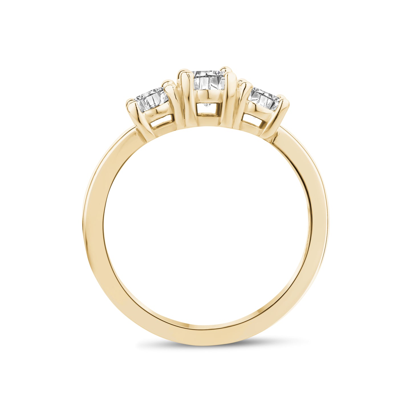 
                  
                    Lab-Grown Round Diamond Trinity Engagement Ring - G.W Bands
                  
                