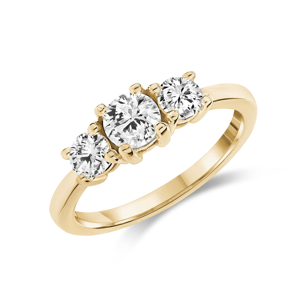 
                  
                    Lab-Grown Round Diamond Trinity Engagement Ring - G.W Bands
                  
                