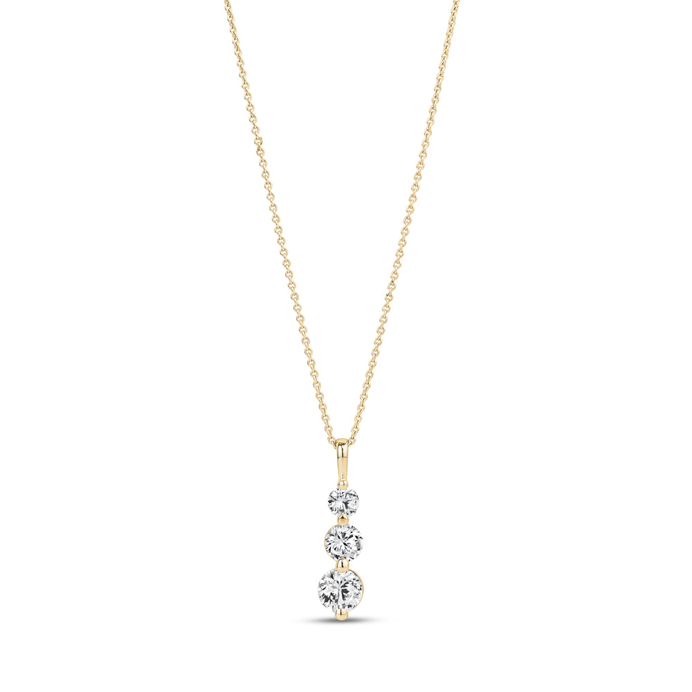 14K Gold Diamond Triple Drop Pendant - G.W Bands