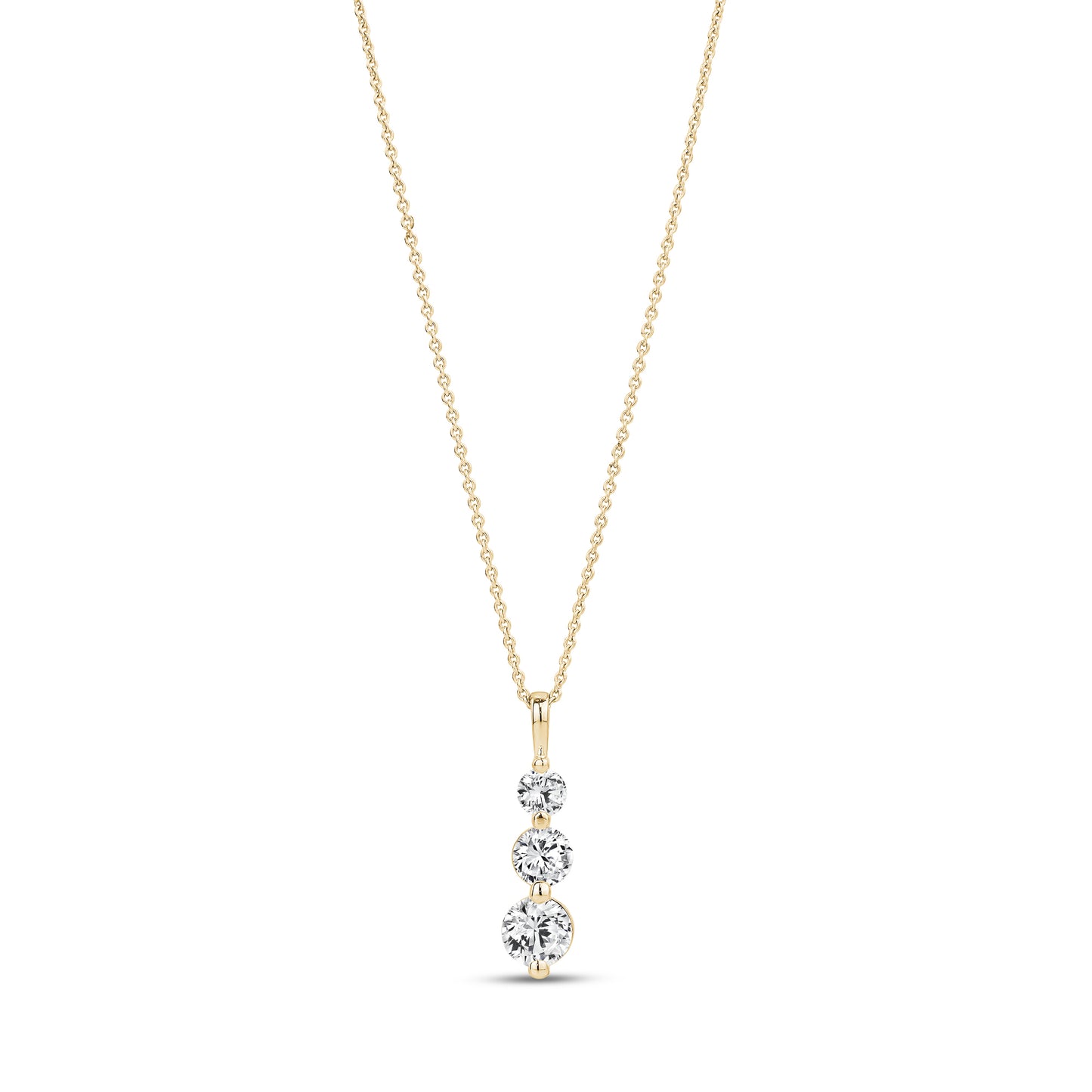 14K Gold Diamond Triple Drop Pendant - G.W Bands