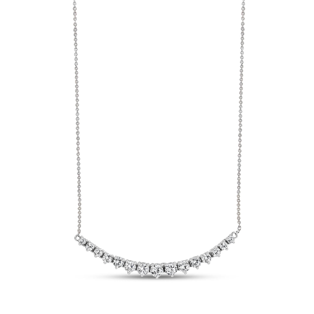 14K Gold Modern Diamond Smile Necklace - G.W Bands