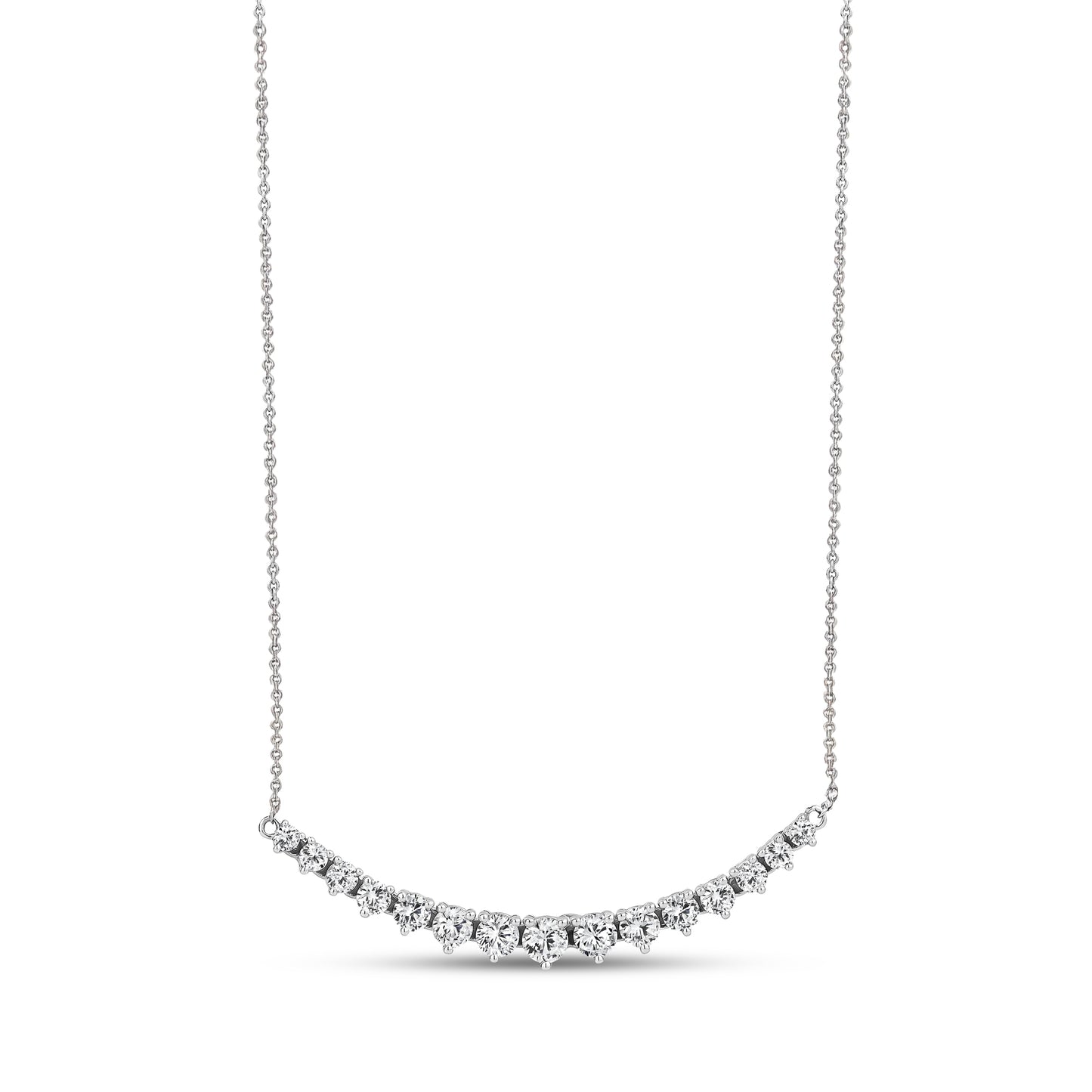 14K Gold Modern Diamond Smile Necklace - G.W Bands