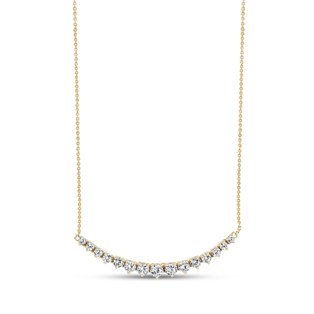 14K Gold Modern Diamond Smile Necklace - G.W Bands