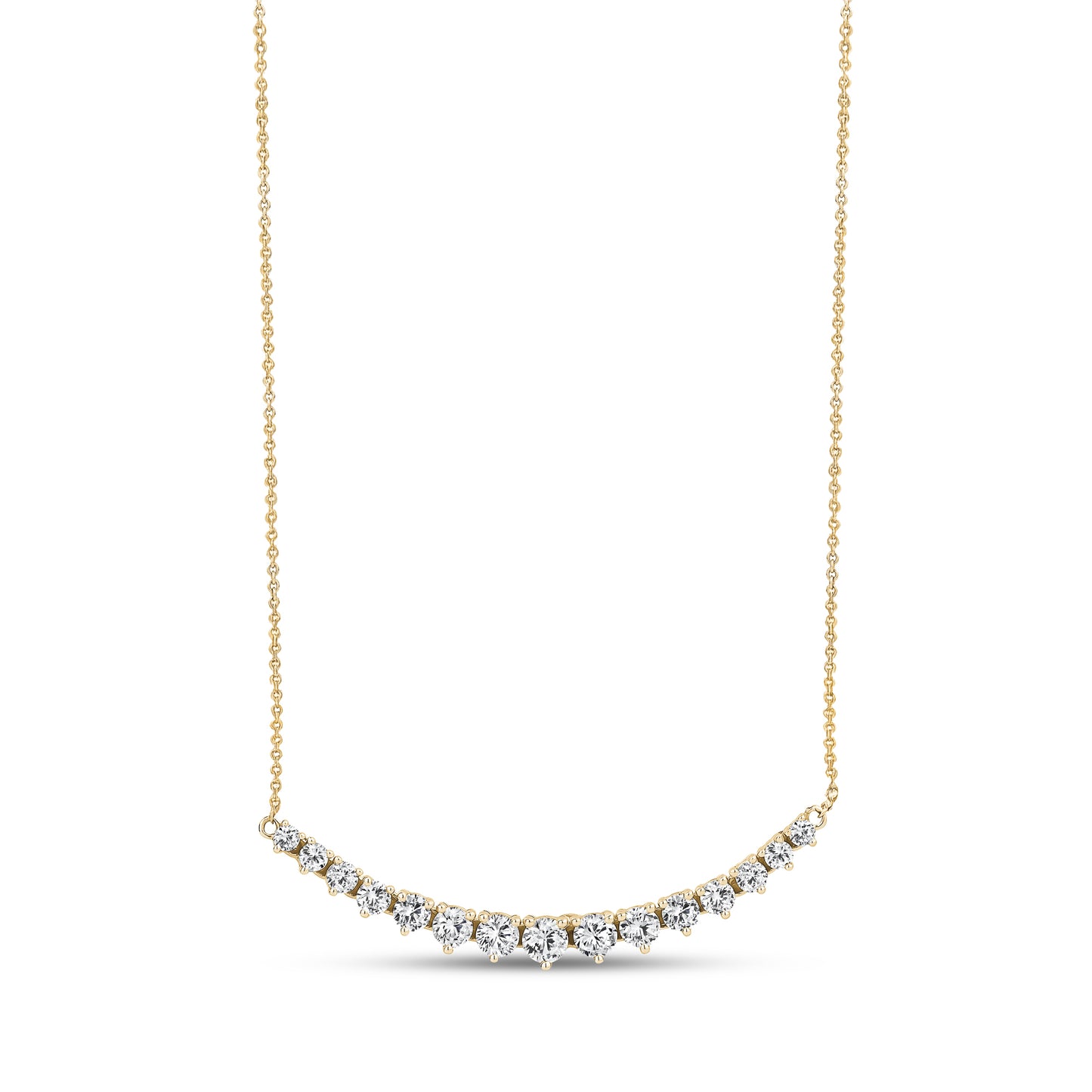 14K Gold Modern Diamond Smile Necklace - G.W Bands