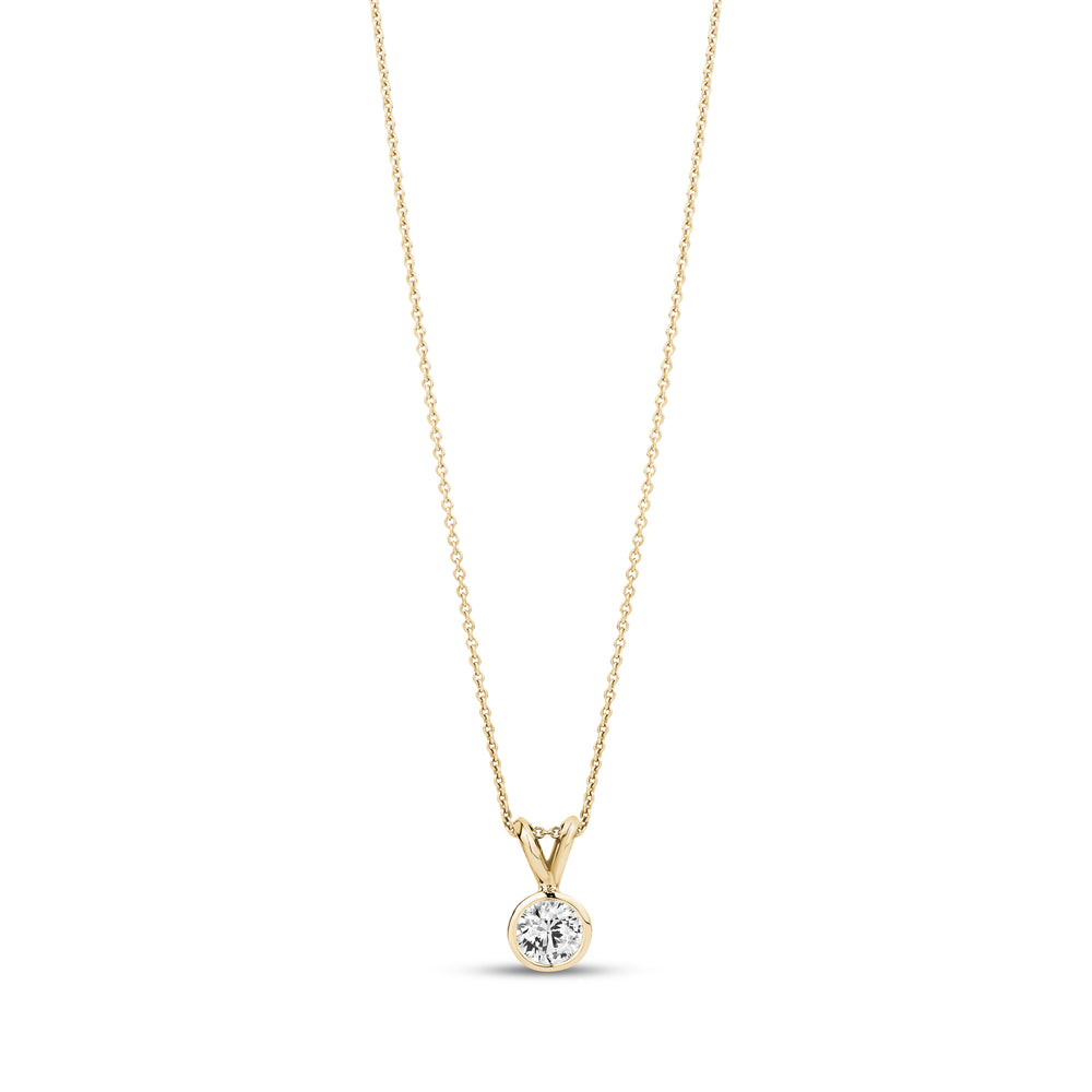 Bezel Solitaire Lab Diamond Necklace - G.W Bands