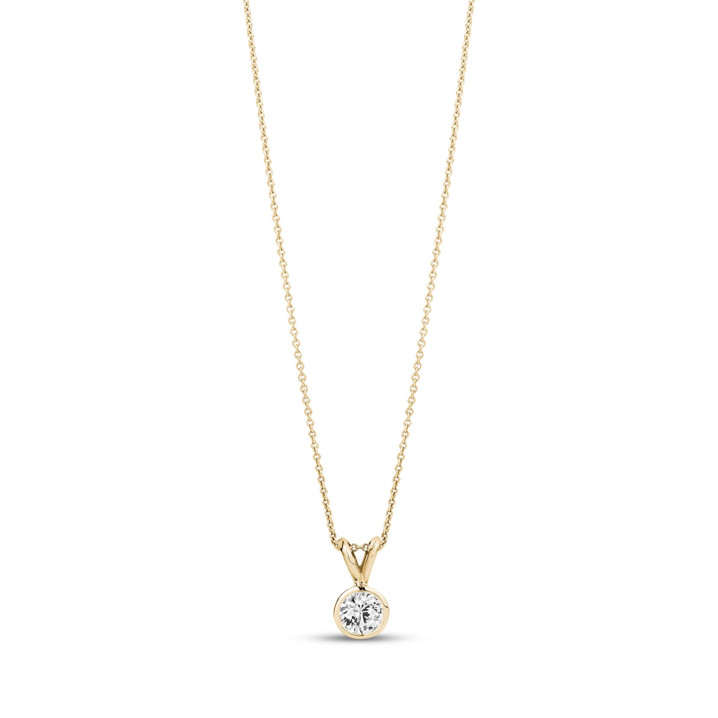 Bezel Solitaire Lab Diamond Necklace - G.W Bands