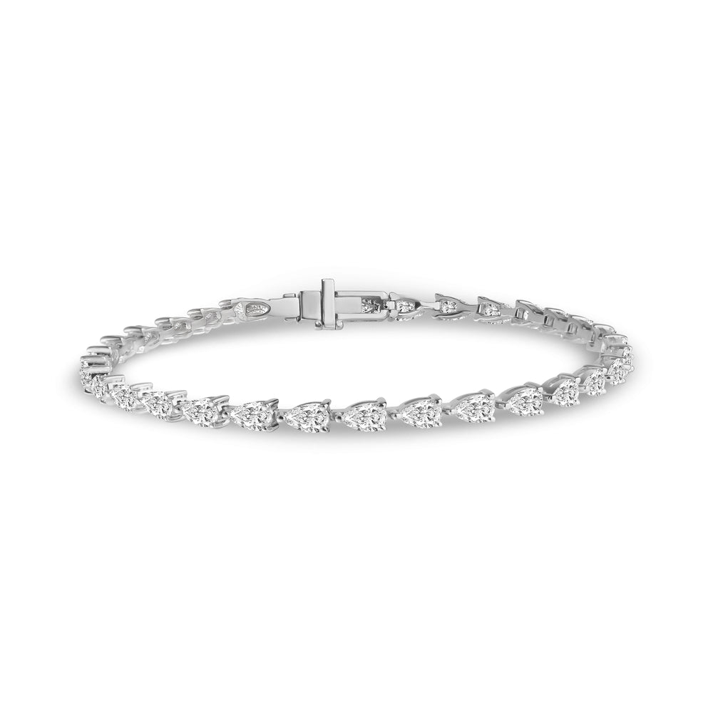 5.50ct 14K Lab-Grown Diamond Pear Tennis Bracelet - G.W Bands
