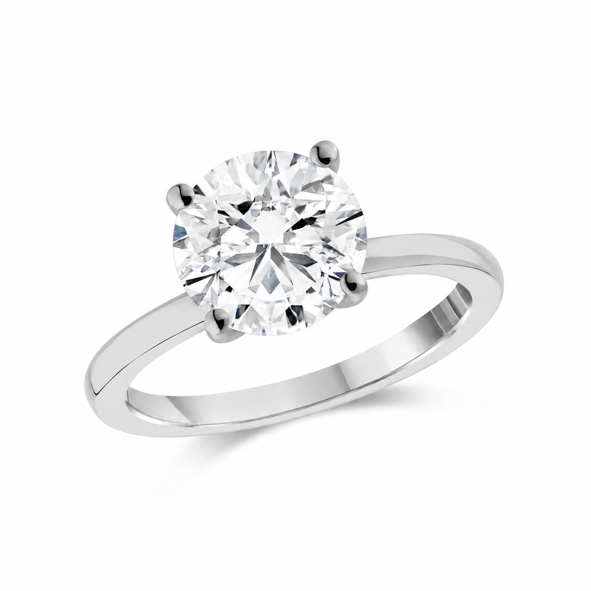 2.00ct Lab-Grown Round Diamond Solitaire Engagement Ring - G.W Bands