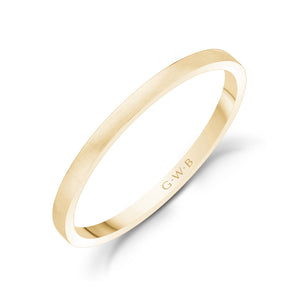 
            
                Load image into Gallery viewer, 1.5mm 18K Gold Brushed Thin Flat Wedding Band
            
        