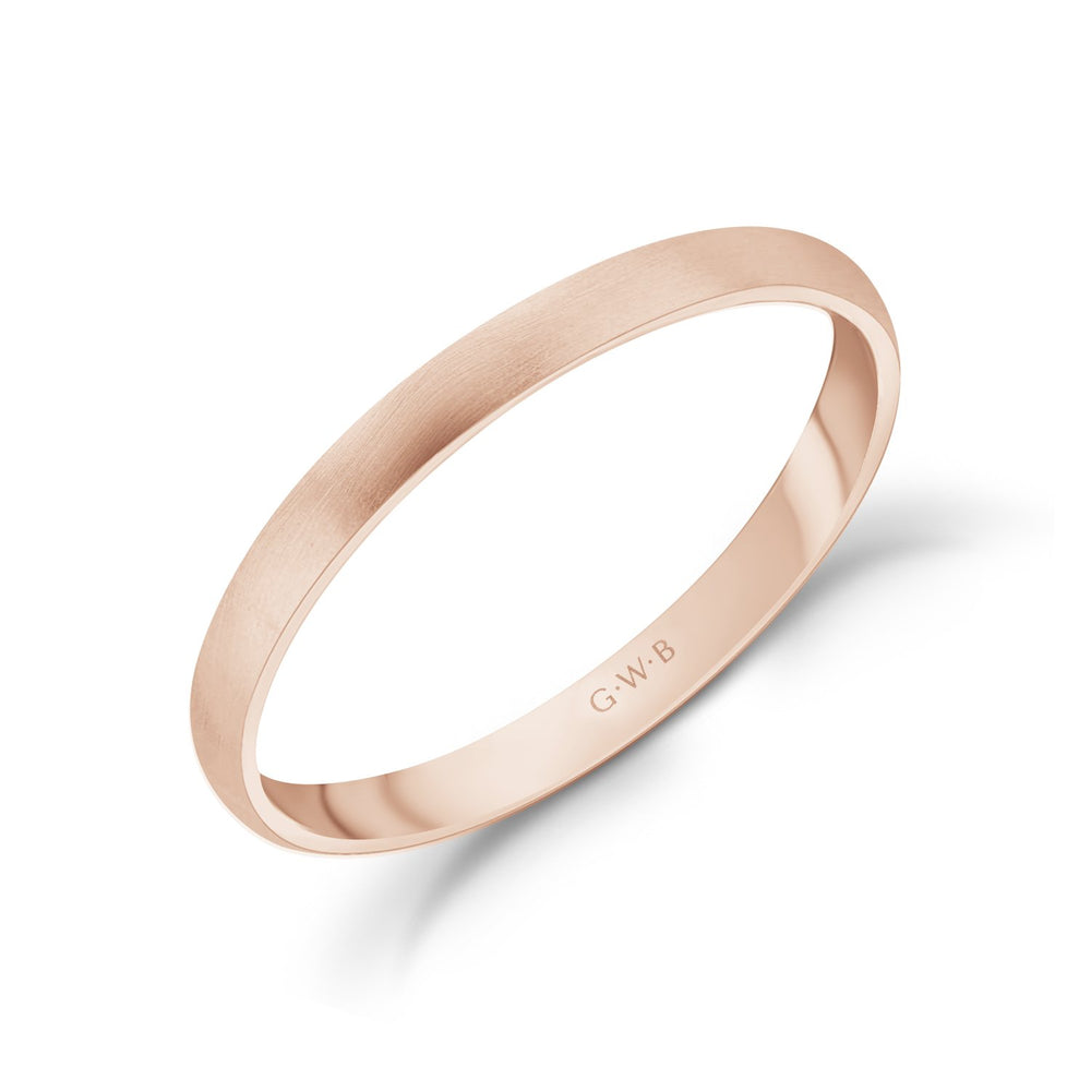 
                  
                    2mm 10K Gold Brushed Dome Wedding Band - G.W Bands
                  
                