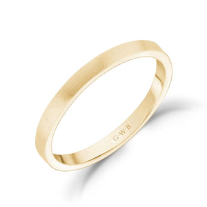 
            
                Load image into Gallery viewer, 2mm 10K Gold Brushed Flat Wedding Band
            
        