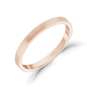 
            
                Load image into Gallery viewer, 2mm 10K Gold Brushed Flat Wedding Band
            
        