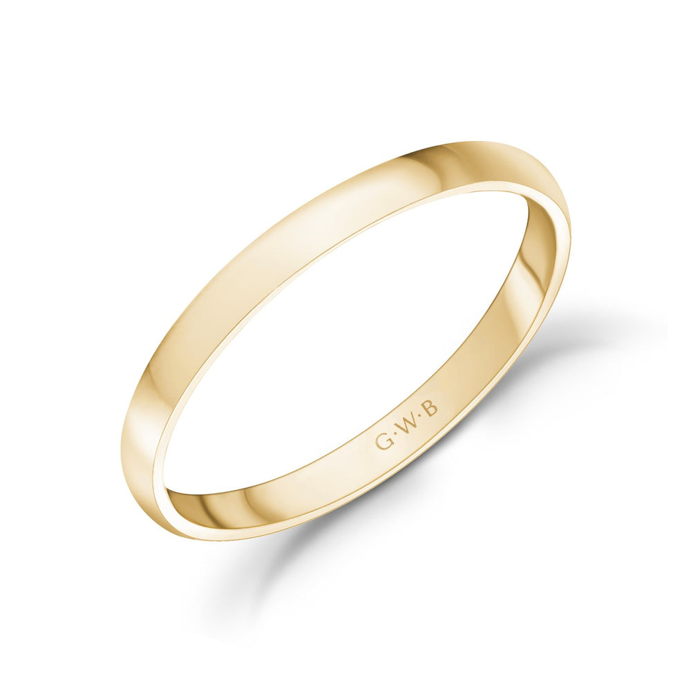 2mm 10K Gold High Polished Dome Wedding Band - G.W Bands