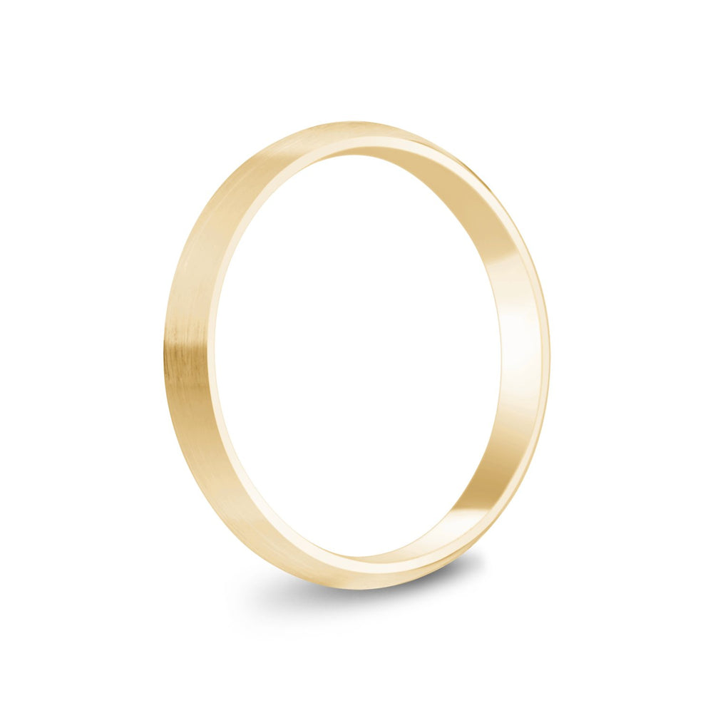 3mm 14K Gold Brushed Dome Wedding Band