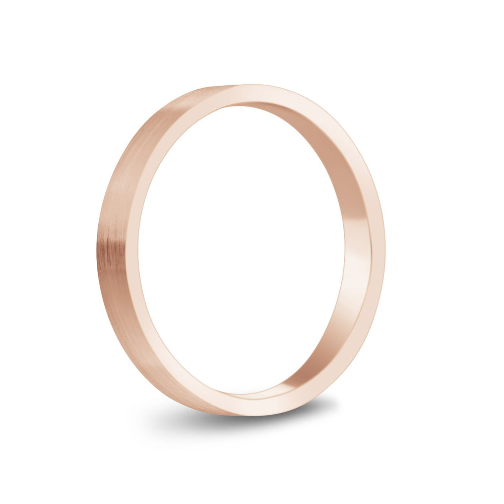 
            
                Load image into Gallery viewer, 3mm 18K Gold Brushed Flat Wedding Band
            
        
