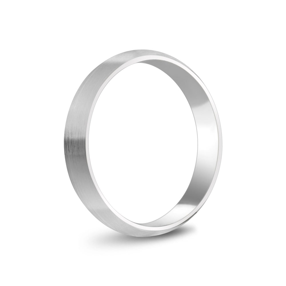 4mm 10K Gold Brushed Dome Wedding Band