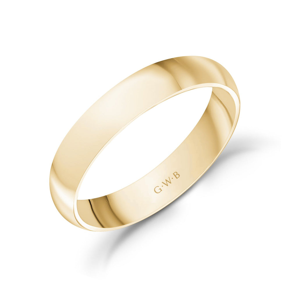 4mm 10K Gold High Polished Dome Wedding Band - G.W Bands
