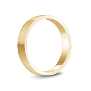 
            
                Load image into Gallery viewer, 4mm 18K Gold Brushed Flat Wedding Band
            
        