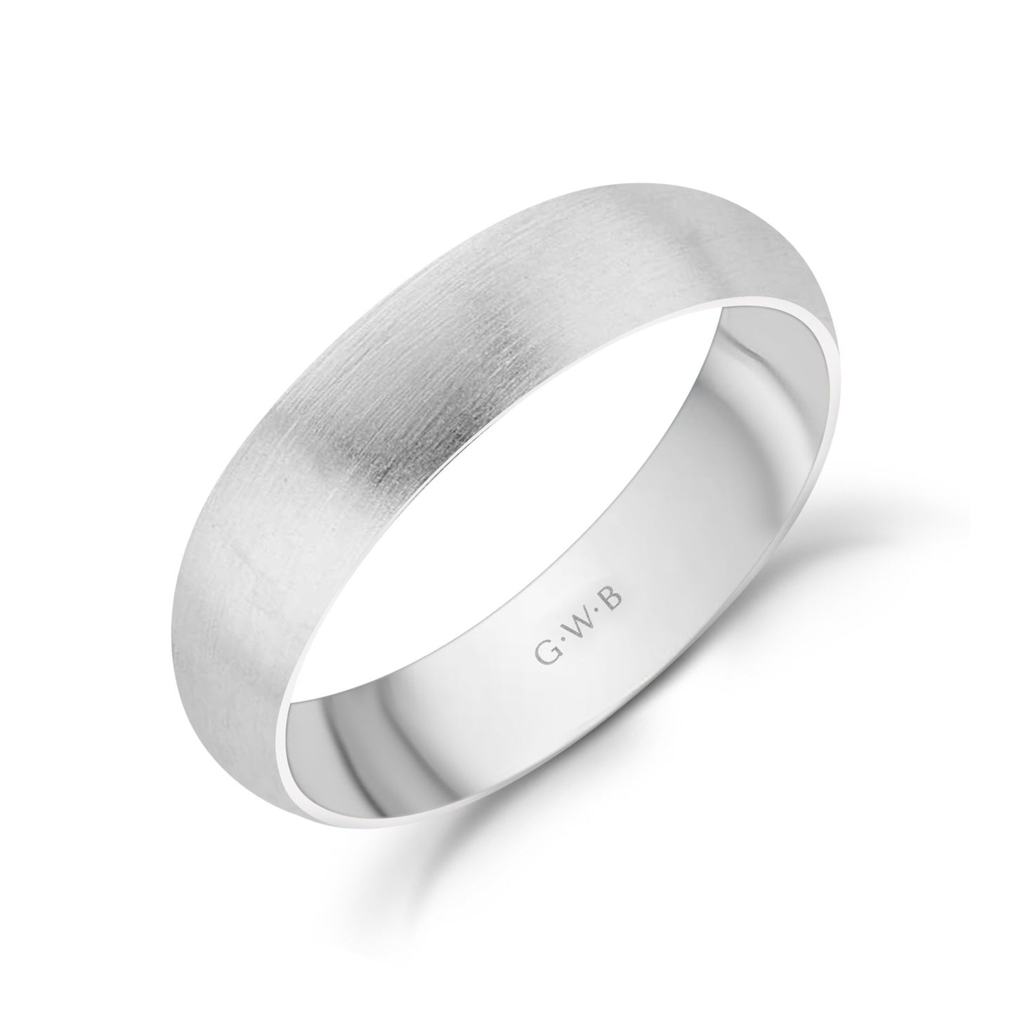 5mm 10K Gold Brushed Dome Wedding Band - G.W Bands