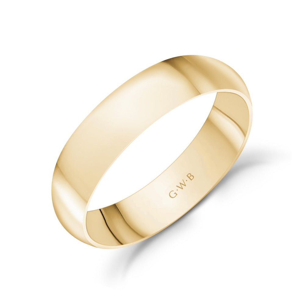 5mm 14K Gold High Polished Dome Wedding Band - G.W Bands