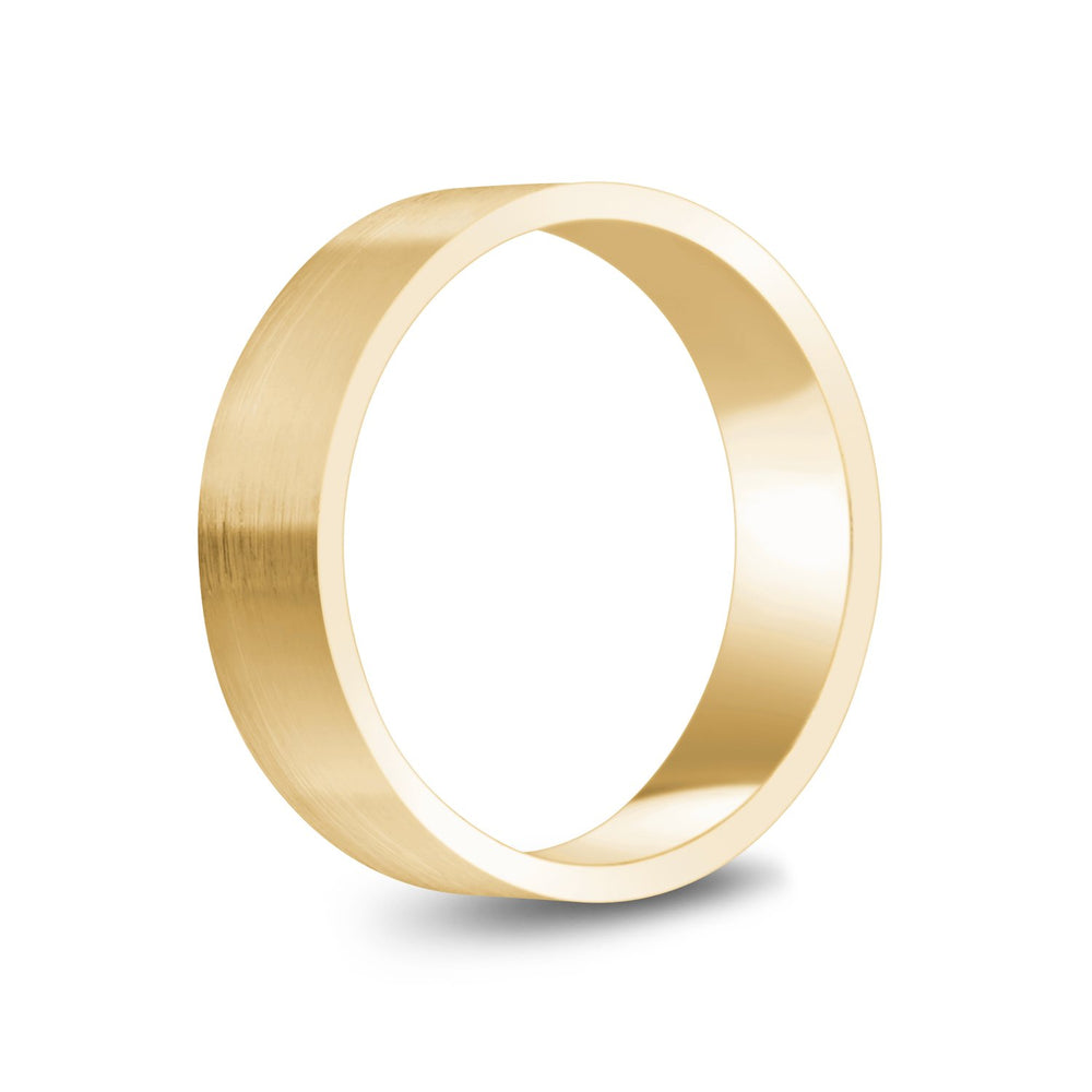 
            
                Load image into Gallery viewer, 6mm 10K Gold Brushed Flat Wedding Band
            
        