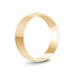6mm 14K Gold Brushed Dome Wedding Band