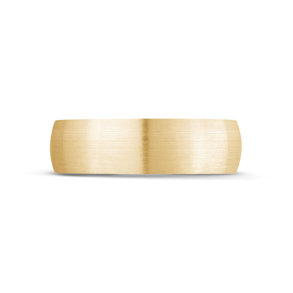 6mm 18K Gold Brushed Dome Wedding Band
