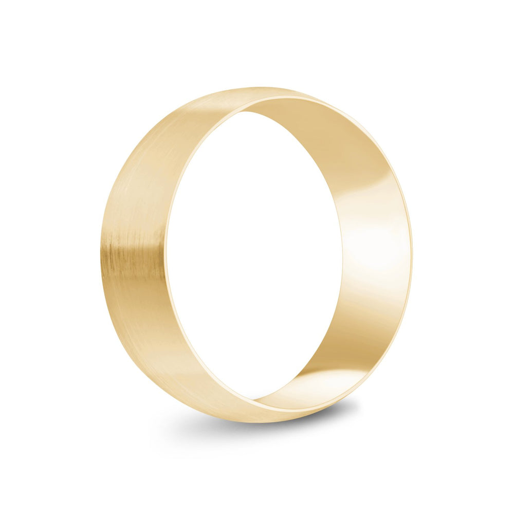 7mm 10K Gold Brushed Dome Wedding Band