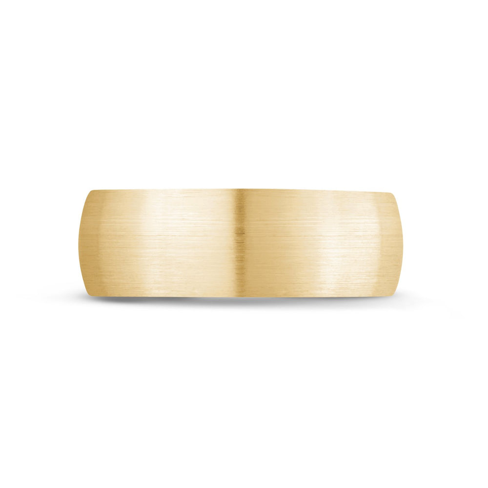 7mm 18K Gold Brushed Dome Wedding Band