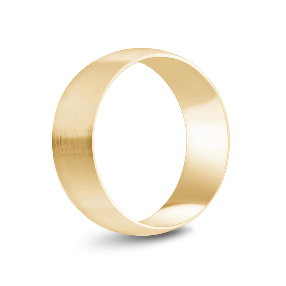 8mm 10K Gold Brushed Dome Wedding Band