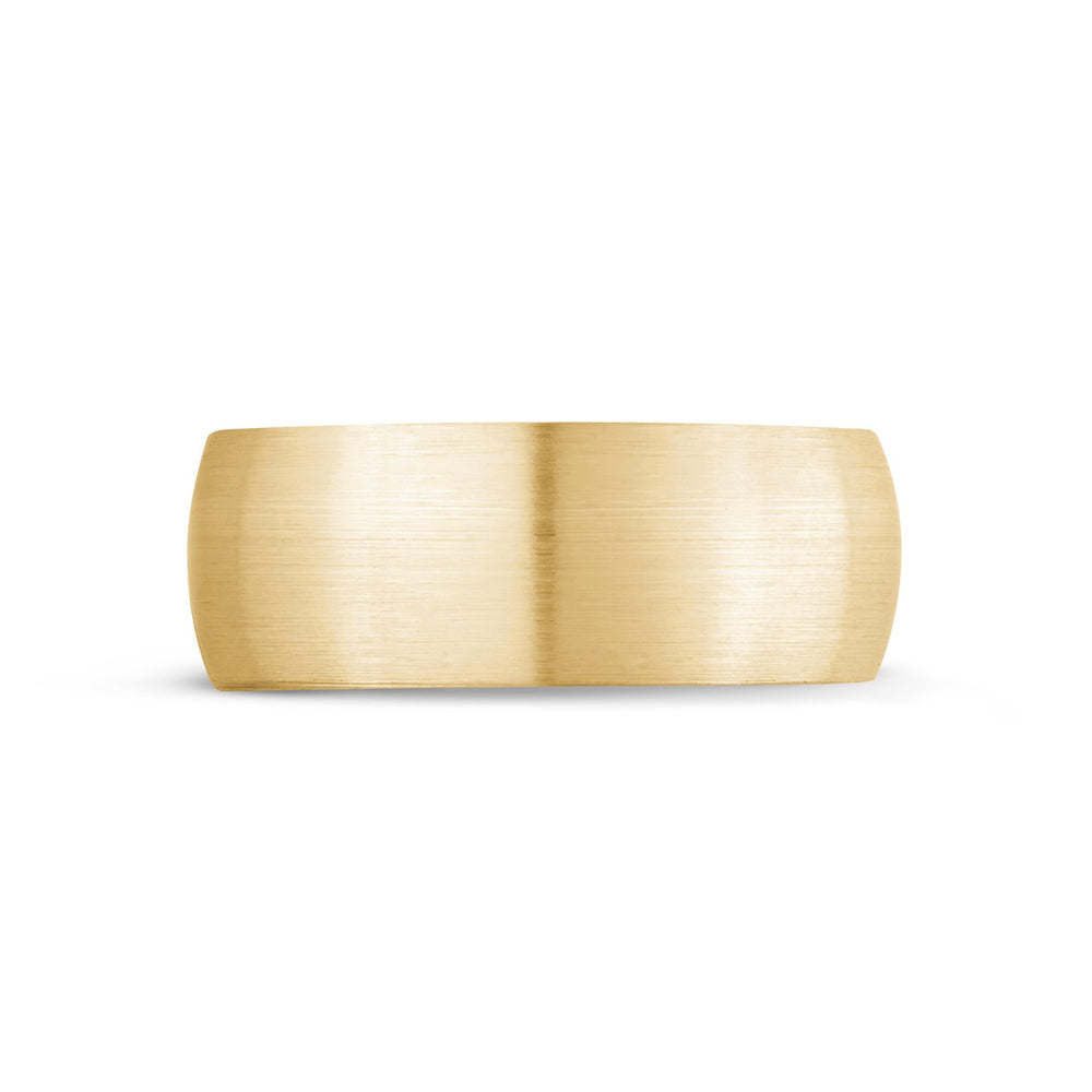 8mm 10K Gold Brushed Dome Wedding Band