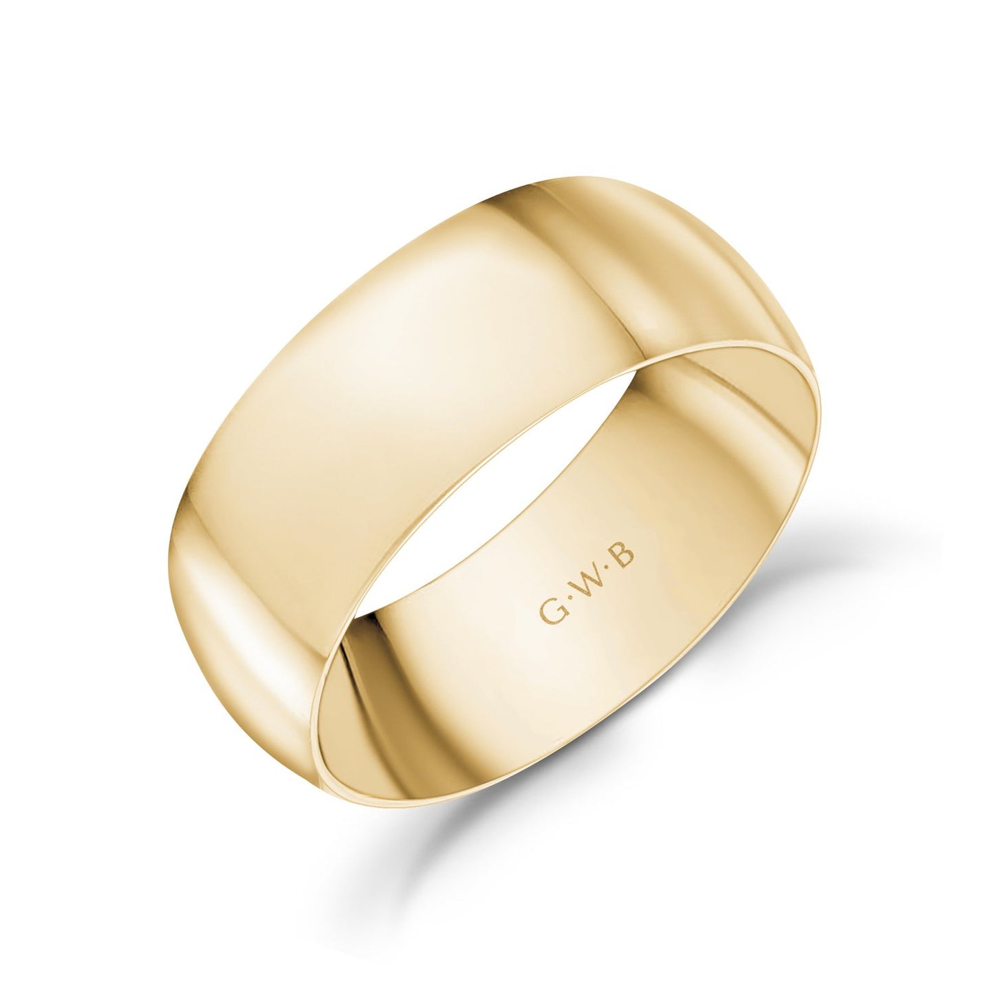 
                  
                    8mm 14K Gold High Polished Dome Wedding Band - G.W Bands
                  
                