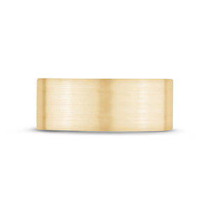 
            
                Load image into Gallery viewer, 8mm 18K Gold Brushed Flat Wedding Band
            
        